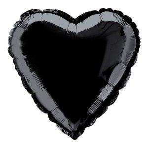 Folieballong Hjärta Svart