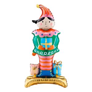 Folieballong Julnisse med Paket