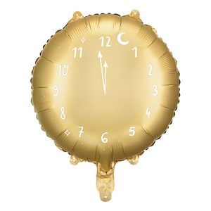 Folieballong Klocka Guld