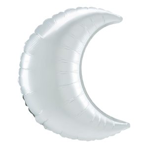 Folieballong Måne Satin Vit Pastell Shape - Stor