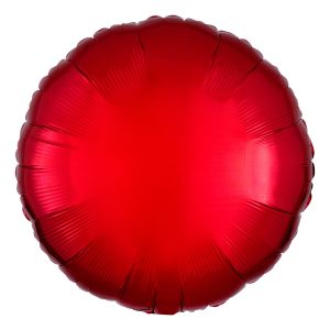 Folieballong Rund Metallic Röd