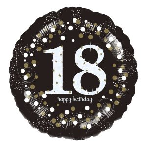 Folieballong Rund Sparkling Birthday 18