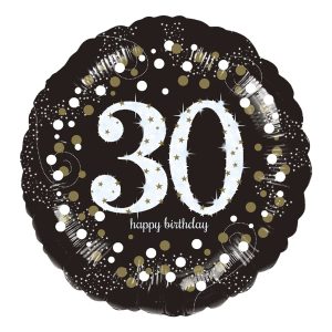 Folieballong Rund Sparkling Birthday 30
