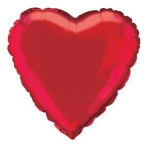 Folieballong Hjärta Rött