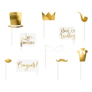 Foto Props Guld Bröllop - 10-pack