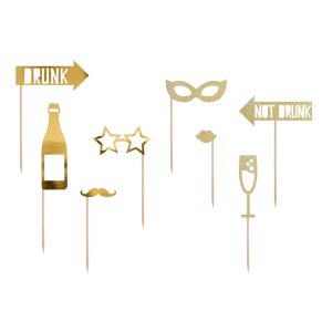 Foto Props Nyårsafton Guld - 8-pack