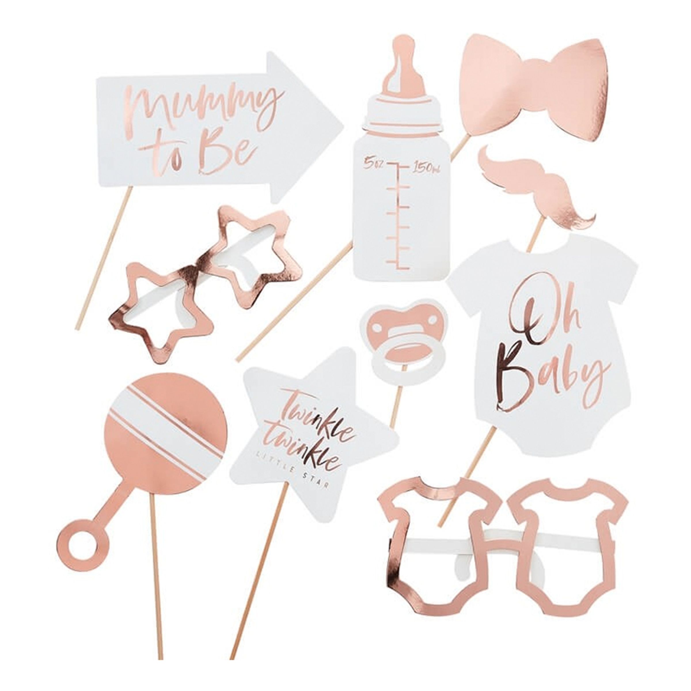 Fotoprops Babyshower Roséguld