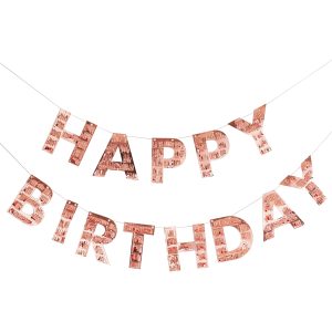 Girlang Happy Birthday Fringe Roséguld