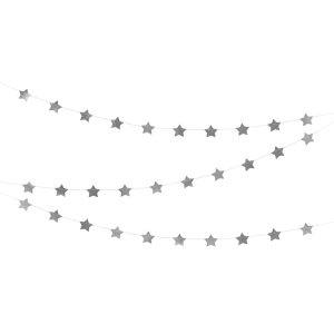 Girlang Stjärnor Silver Metallic