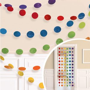 Girlanger Cirklar Regnbåge Glitter - 6-pack