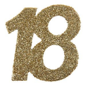 Glasdekoration 18 Guld/Glitter - 6-pack