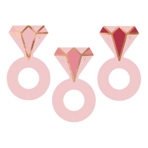 Glasmarkörer Diamantringar - 10-pack