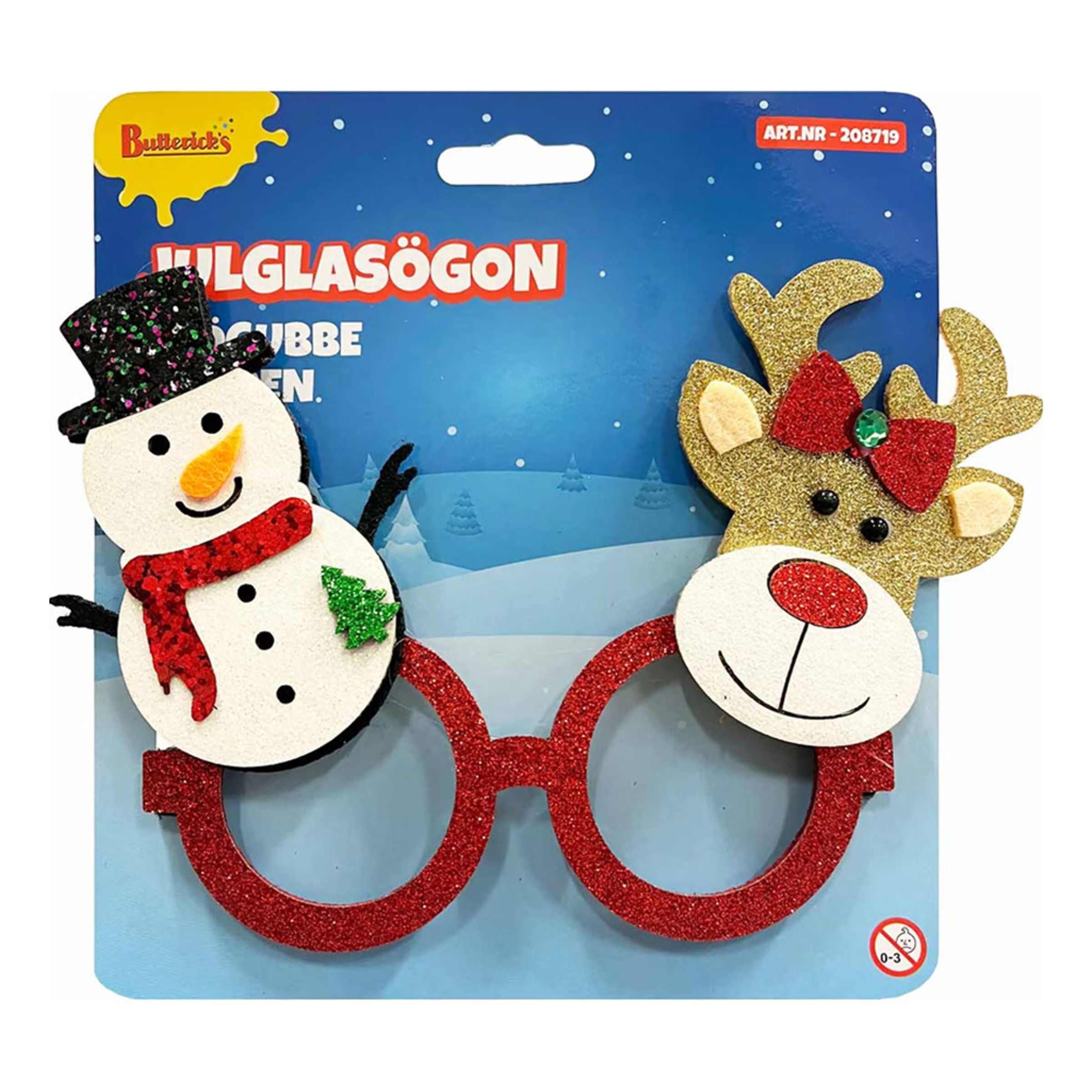 Glasögon Snögubbe och Ren - One size