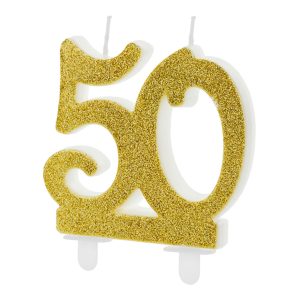Glittrigt Tårtljus Siffra - Siffra 50
