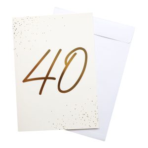 Gratulationskort Guld Siffra med Kuvert - Siffra 40