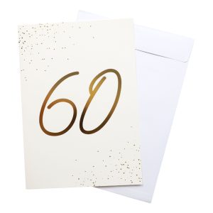 Gratulationskort Guld Siffra med Kuvert - Siffra 60