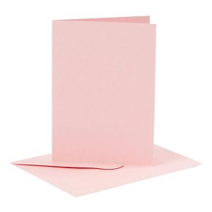 Gratulationskort Ljusrosa - 6-pack