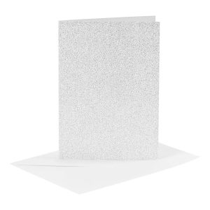 Gratulationskort Silver Glitter