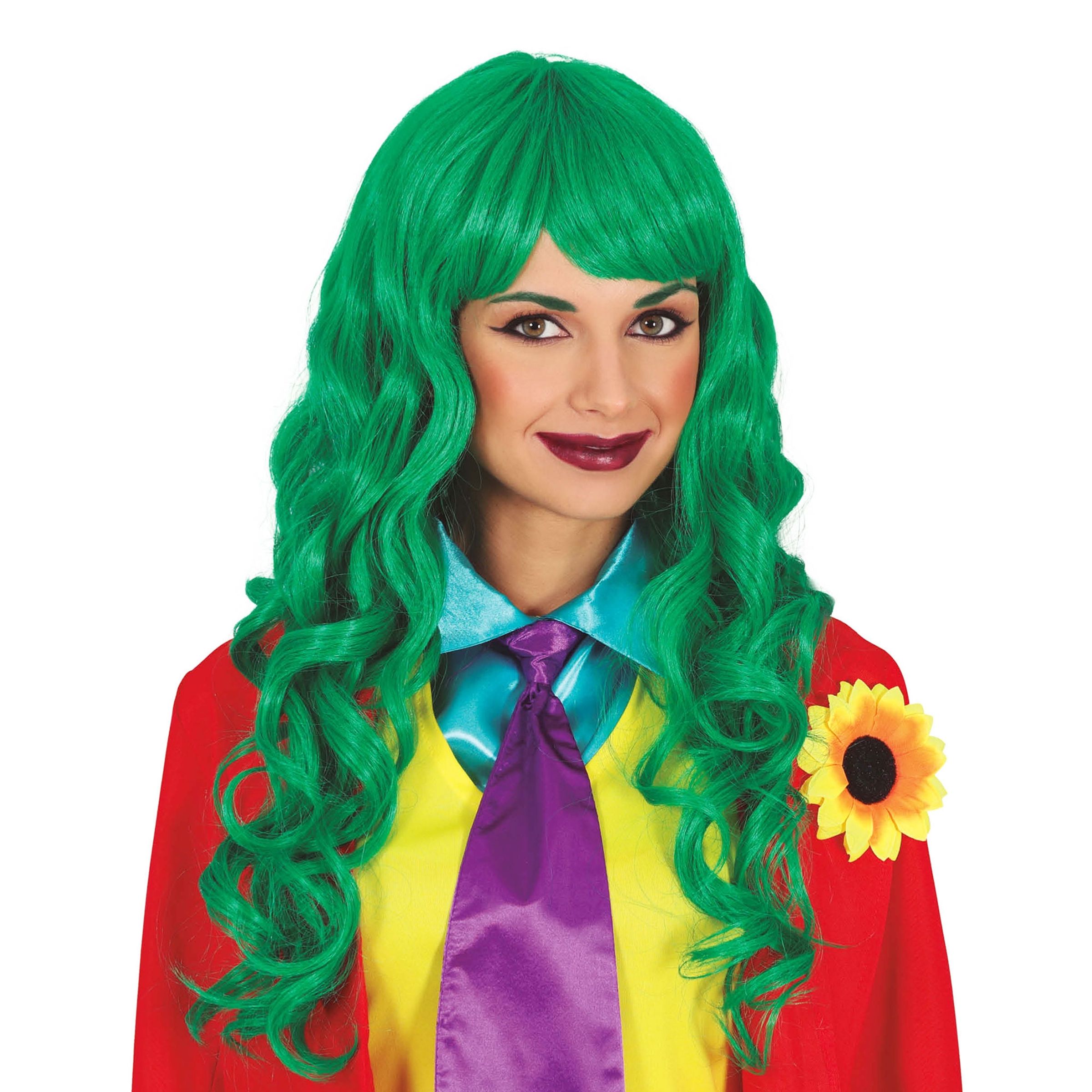 Grön Vågig Peruk - One size