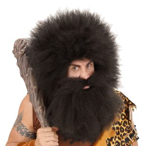 Grottmänniska Mustasch & Skägg Svart