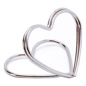 Placeringskortshållare Hjärtan Silver - 10-pack