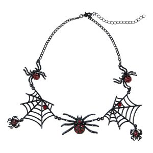 Halsband Svart med Spindlar
