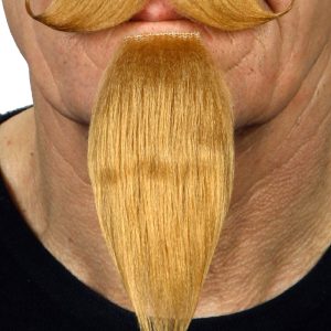 Handlebar and Chin Puff Mustasch Mörkblond