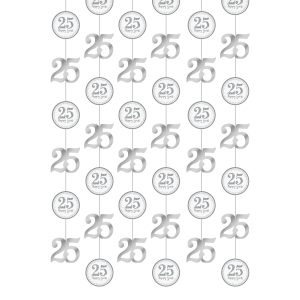 Hängande Dekorationer Silverbröllop - 6-pack