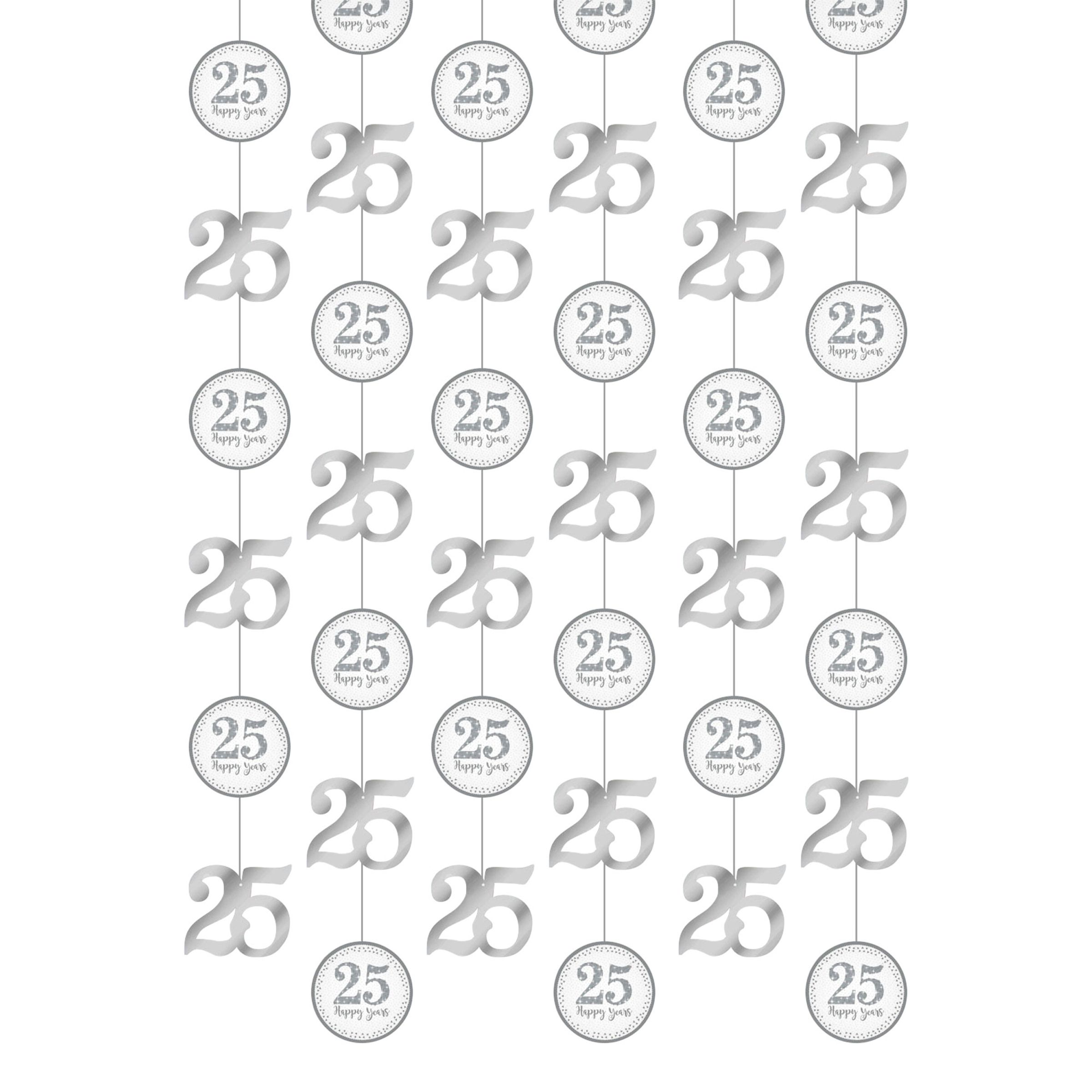 Hängande Dekorationer Silverbröllop - 6-pack