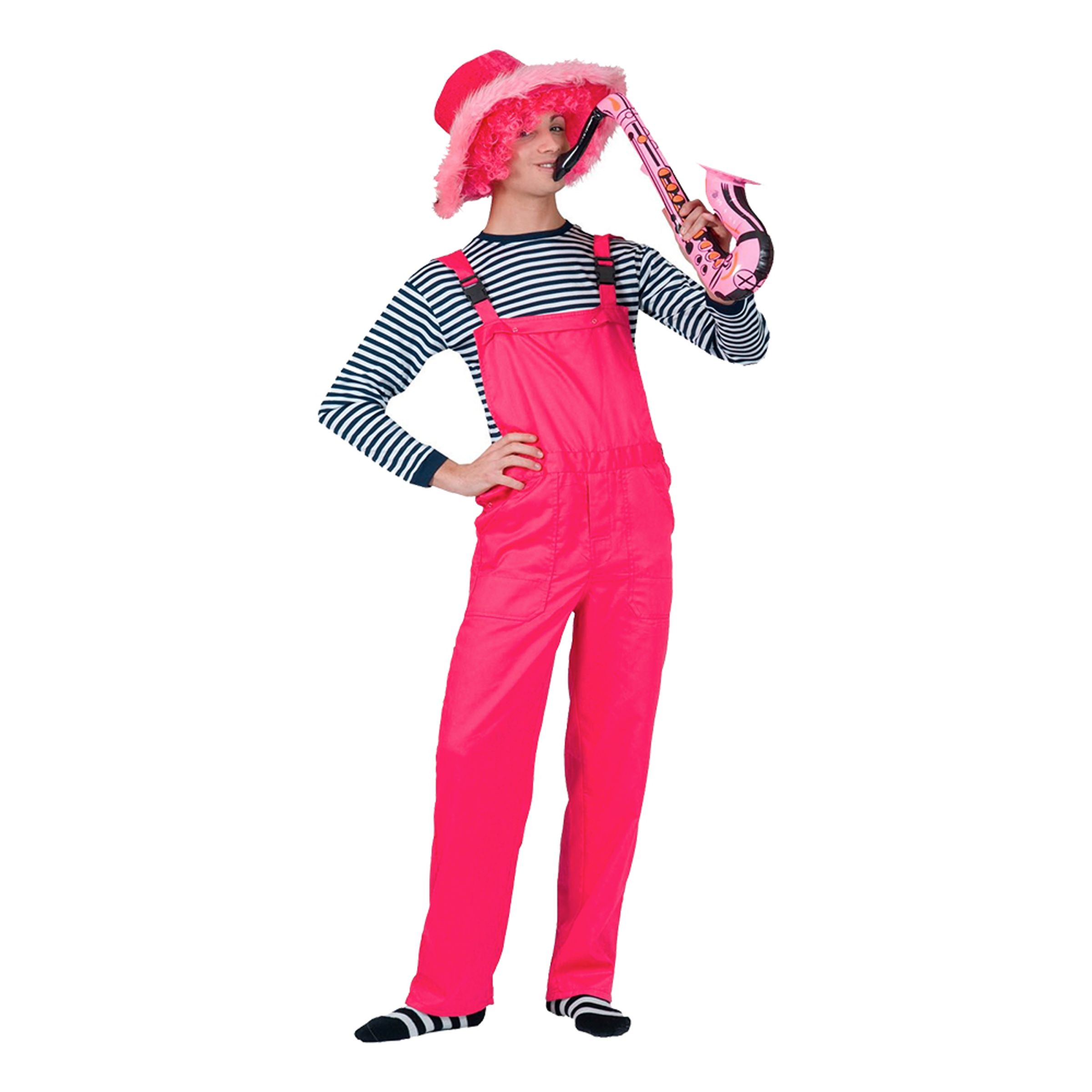 Neonrosa Hängselbyxor - X-Large