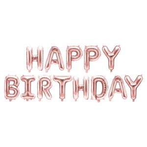 Happy Birthday Folieballonger Roséguld