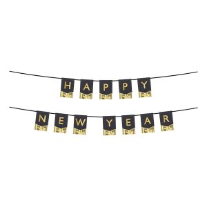 Happy New Year Girlang Svart/Guld