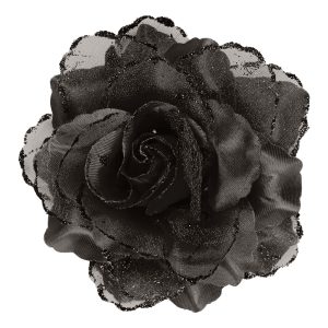 Hårklämma Ros med Glitter - Svart