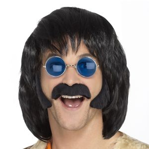 Hippie Polisonger & Mustasch Svart - One size