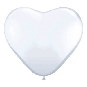 Hjärtballonger Vita - 10-pack
