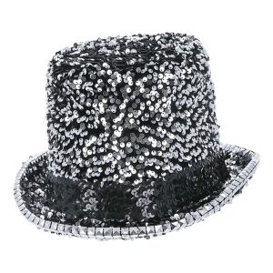 Höghatt med Paljetter Silver - One size