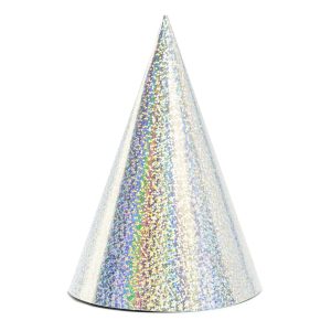 Partyhattar Holografiska Silver - 6-pack