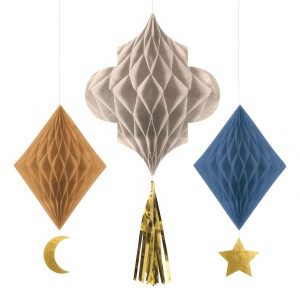 Honeycombs Eid Mubarak Hängande Dekorationer - 3-pack