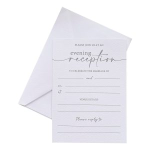 Inbjudningskort Bröllop Vit - 10-pack