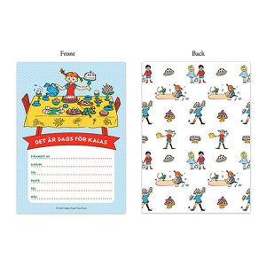 Inbjudningskort Pippi Långstrump - 8-pack