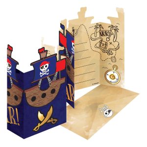 Inbjudningskort Piratkalas - 8-pack