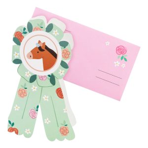 Inbjudningskort Rosetter Hästar - 6-pack