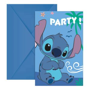 Inbjudningskort Stitch & Angel - 6-pack