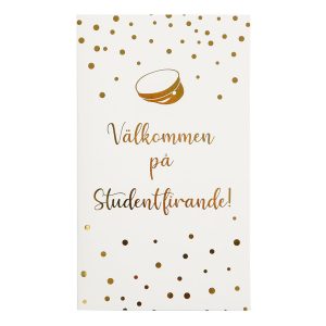 Inbjudningskort Studenten Guld - 6-pack