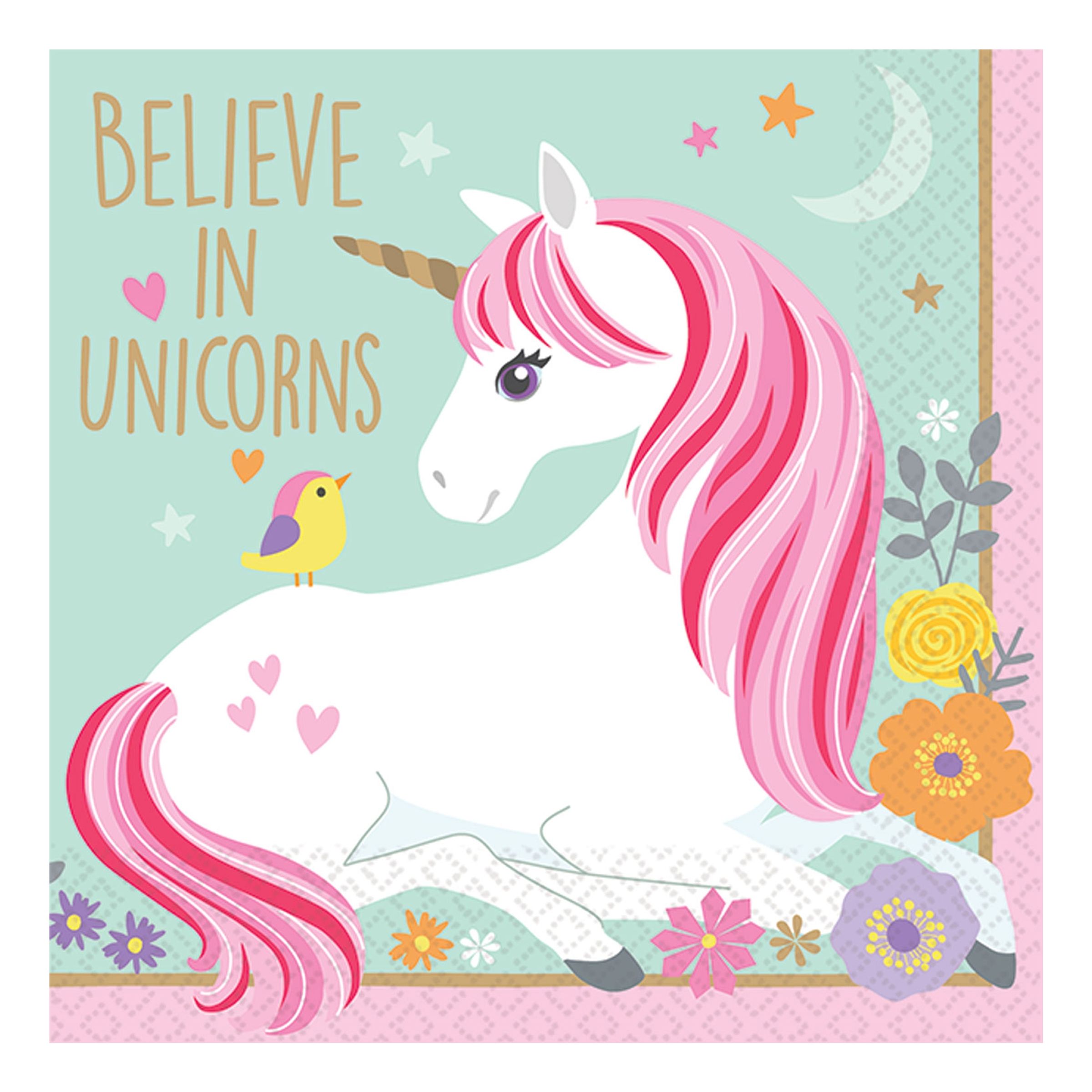 Kaffeservetter Believe In Unicorns - 16-pack