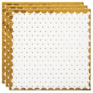 Kaffeservetter Prickar Vit & Guld