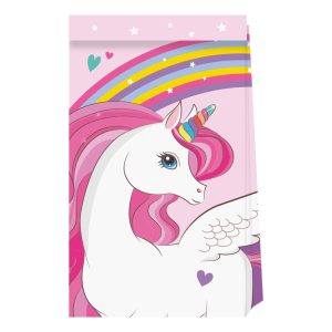 Kalaspåsar Papper Unicorn - 4-pack