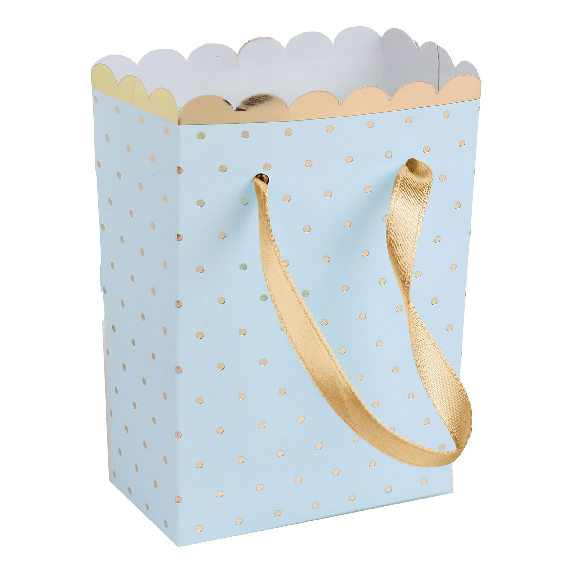 Kalaspåsar Prickiga Ljusblå/Guld - 6-pack