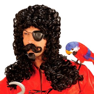 Kapten Krok Peruk med Mustasch - One size