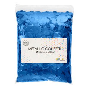 Konfetti Blå Metallic Runda - 250 gram